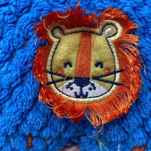 Zak & Zoey Boy Baby Blanket Little King Lion Blue Textured Popcorn Fleece 30x40" - Picture 3 of 8
